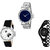 Neutron New Heart Flower And Chain Analogue Silver And Black Color Girls And Women Watch - G287-G126-G68 (Combo Of  3 )
