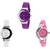 Neutron Classical 3D Design World Cup Analogue Purple, White And Pink Color Girls And Women Watch - G10-G11-G3 (Combo Of  3 )