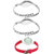 Neutron Contemporary High Quality World Cup Analogue Silver And Red Color Girls And Women Watch - G405-G406-G5 (Combo Of  3 )