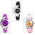 Neutron Contemporary Fancy World Cup And Barbie Doll Analogue Black, Purple And Pink Color Girls And Women Watch - G1-G4-G7 (Combo Of  3 )