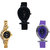 Neutron Latest Fancy Fish Shape And Chain Analogue Black, Gold And Purple Color Girls And Women Watch - G55-G114-G54 (Combo Of  3 )