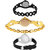 Neutron Latest 3D Design Chain And World Cup Analogue Black And Gold Color Girls And Women Watch - G68-G266-G1 (Combo Of  3 )