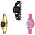 Neutron Latest Fashionable Chain Analogue Black, Gold And Pink Color Girls And Women Watch - G68-G121-G9 (Combo Of  3 )