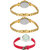 Neutron New Italian Designer World Cup Analogue Gold And Red Color Girls And Women Watch - G121-G122-G5 (Combo Of  3 )
