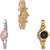 Neutron Latest Professional Chain Analogue Gold And Silver Color Girls And Women Watch - G125-G405-G114 (Combo Of  3 )
