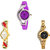 Neutron Brand New Royal World Cup, Peacock And Chain Analogue Purple And Gold Color Girls And Women Watch - G4-G116-G114 (Combo Of  3 )