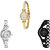 Neutron Latest Royal Chain Analogue Gold, Silver And Black Color Girls And Women Watch - G123-G404-G68 (Combo Of  3 )