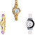 Neutron Modern Fashionable Chain Analogue Gold And White Color Girls And Women Watch - G115-G124-G11 (Combo Of  3 )