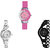 Neutron Latest Model Chain Analogue Pink, Silver And Black Color Girls And Women Watch - G9-G404-G68 (Combo Of  3 )