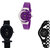 Neutron Latest Valentine Fish Shape And Chain Analogue Purple And Black Color Girls And Women Watch - G10-G55-G68 (Combo Of  3 )