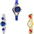 Neutron Latest Technology World Cup, Flower Dimond And Peacock Analogue Blue, Silver And Gold Color Girls And Women Watch - G2-G338-G116 (Combo Of  3 )