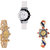 Neutron Latest Italian Designer Peacock Analogue White And Gold Color Girls And Women Watch - G11-G125-G118 (Combo Of  3 )