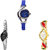 Neutron Latest Italian Designer World Cup And Peacock Analogue Blue, Silver And Gold Color Girls And Women Watch - G2-G352-G116 (Combo Of  3 )