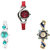 Neutron Brand New Italian Designer World Cup, Flower Dimond And Peacock Analogue Red, Silver And Gold Color Girls And Women Watch - G5-G339-G119 (Combo Of  3 )