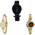 Neutron Contemporary Fancy Fish Shape And Chain Analogue Black And Gold Color Girls And Women Watch - G55-G123-G114 (Combo Of  3 )