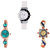 Neutron Treading Fancy Flower Dimond And Peacock Analogue White, Rose Gold And Gold Color Girls And Women Watch - G11-G341-G118 (Combo Of  3 )