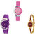Neutron Best Professional  Analogue Pink, Purple And Gold Color Girls And Women Watch - G9-G10-G122 (Combo Of  3 )