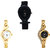 Neutron Contemporary Branded Fish Shape And Chain Analogue Black And Gold Color Girls And Women Watch - G55-G337-G114 (Combo Of  3 )