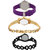 Neutron Treading Love Chain Analogue Purple, Gold And Black Color Girls And Women Watch - G10-G265-G68 (Combo Of  3 )
