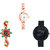 Neutron Best Fashionable Chain, Peacock And Chronograph Analogue Rose Gold, Gold And Black Color Girls And Women Watch - G69-G120-G57 (Combo Of  3 )