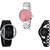 Neutron Latest Collection Chain Analogue Silver And Black Color Girls And Women Watch - G301-G35-G68 (Combo Of  3 )