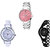 Neutron Latest Technology Chain Analogue Silver, White And Black Color Girls And Women Watch - G301-G50-G68 (Combo Of  3 )