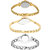 Neutron Contemporary Fancy Chain Analogue Gold And Silver Color Girls And Women Watch - G122-G354-G70 (Combo Of  3 )