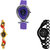 Neutron Brand New Valentine Fish Shape, Peacock And Chain Analogue Purple, Gold And Black Color Girls And Women Watch - G54-G117-G68 (Combo Of  3 )