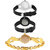 Neutron Best Italian Designer World Cup, Chronograph And Peacock Analogue Black And Gold Color Girls And Women Watch - G1-G57-G117 (Combo Of  3 )