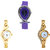 Neutron Brand New Professional Fish Shape And Chain Analogue Purple And Gold Color Girls And Women Watch - G54-G337-G115 (Combo Of  3 )