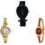 Neutron Brand New Fancy Fish Shape And Chain Analogue Black And Gold Color Girls And Women Watch - G55-G115-G122 (Combo Of  3 )