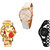 Neutron Contemporary 3D Design Chronograph, Paris Eiffel Tower And Chain Analogue White, Multi Color And Black Color Girls And Women Watch - G309-G254-G68 (Combo Of  3 )