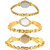 Neutron Brand New Style Peacock Analogue Gold Color Girls And Women Watch - G122-G124-G117 (Combo Of  3 )