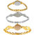 Neutron Brand New Love Flower Dimond And Peacock Analogue Gold And Silver Color Girls And Women Watch - G122-G338-G117 (Combo Of  3 )