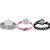 Neutron Contemporary Love Love Valentine, World Cup And Chain Analogue Silver, Pink And Black Color Girls And Women Watch - G280-G3-G68 (Combo Of  3 )