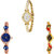 Neutron Brand New Valentine Flower Dimond And Peacock Analogue Gold And Rose Gold Color Girls And Women Watch - G123-G340-G117 (Combo Of  3 )