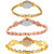 Neutron Brand New Valentine Flower Dimond And Peacock Analogue Gold And Rose Gold Color Girls And Women Watch - G123-G340-G117 (Combo Of  3 )