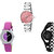 Neutron Latest 3D Design Chain Analogue Silver, Pink And Black Color Girls And Women Watch - G303-G275-G68 (Combo Of  3 )
