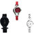 Neutron Contemporary Style World Cup, Fish Shape And Chain Analogue Red, Black And Silver Color Girls And Women Watch - G5-G55-G70 (Combo Of  3 )