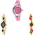 Neutron Treading Collection World Cup And Peacock Analogue Pink And Gold Color Girls And Women Watch - G3-G266-G117 (Combo Of  3 )