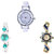 Neutron Treading Italian Designer Flower Dimond And Peacock Analogue White, Silver And Gold Color Girls And Women Watch - G50-G339-G119 (Combo Of  3 )