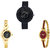 Neutron Latest Fancy Chronograph And Chain Analogue Black And Gold Color Girls And Women Watch - G57-G336-G122 (Combo Of  3 )