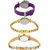 Neutron Modern Collection Fish Shape Analogue Purple And Gold Color Girls And Women Watch - G54-G122-G265 (Combo Of  3 )