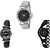 Neutron New Collection Love Valentine And Chain Analogue Silver And Black Color Girls And Women Watch - G278-G328-G68 (Combo Of  3 )