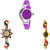 Neutron Modern High Quality World Cup And Peacock Analogue Purple And Gold Color Girls And Women Watch - G4-G118-G117 (Combo Of  3 )