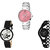 Neutron Brand New Italian Designer Love Valentine And Chain Analogue Silver And Black Color Girls And Women Watch - G301-G342-G68 (Combo Of  3 )