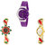 Neutron Latest Royal Peacock Analogue Purple And Gold Color Girls And Women Watch - G10-G120-G116 (Combo Of  3 )