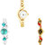 Neutron Latest Italian Designer Chain, Flower Dimond And Peacock Analogue Gold And Silver Color Girls And Women Watch - G337-G339-G117 (Combo Of  3 )