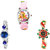 Neutron Classical Casual Barbie Doll, Flower Dimond And Peacock Analogue Pink, Silver And Gold Color Girls And Women Watch - G7-G338-G120 (Combo Of  3 )