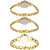 Neutron Contemporary Royal Chain Analogue Gold Color Girls And Women Watch - G122-G123-G336 (Combo Of  3 )
